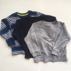 3/$20Thin thermal bundle navy gray blue striped 4T